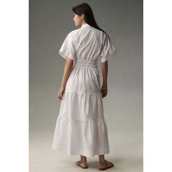 NWT by Anthropologie Somerset Maxi in White Cotton Shirt Edition Dress M - Picture 3 of 4